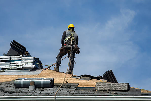 Professional Gutter Installation technician working in Lebanon, NH